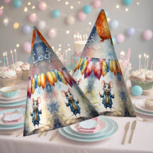 Schattigee muis met kleurrijke ballonnen, personal