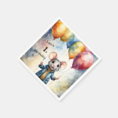 Schattigee muis met kleurrijke ballonnen, personal servet (Hoek)