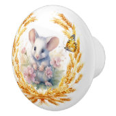 Schattigee Muis met Tarwe Keramische Lade Trekknop Keramische Knop (Rechts)
