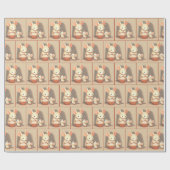 Schattigee muis met verjaardagscupcake cadeaupapier (Vlak)