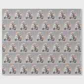 Schattigee muis op een scooter cadeaupapier (Vlak)