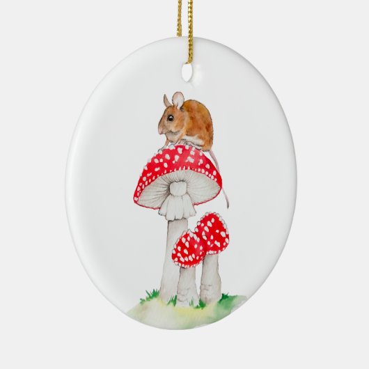 Schattigee muis op vlieg agarische waterverf keramisch ornament (Rechts)