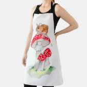 Schattigee muis op vlieg agarische waterverf schort (Insitu)