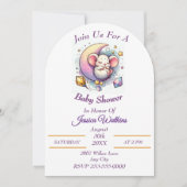 Schattigee Muis Slapen op een Half Moon Baby showe Kaart (Voorkant)