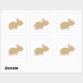 Schattigee muis. vierkante sticker (Vel)