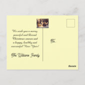 Schattigee muis viert kerst briefkaart (Achterkant)