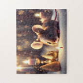 Schattigee muis viert kerst legpuzzel (Verticaal)