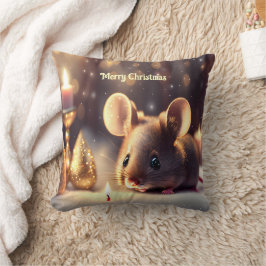 Schattigee muis viert kerst, op maat kussen