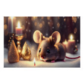 Schattigee muis viert kerst perfect poster (Voorkant)