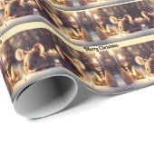 Schattigee muis viert Kerstmis - aangepast Cadeaupapier (Rol Hoek)