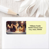 Schattigee muis viert Kerstmis - aangepast Etiket (Insitu)