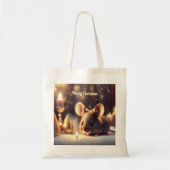 Schattigee muis viert Kerstmis - aangepast Tote Bag (Voorkant)