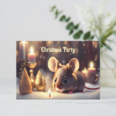 Schattigee muis viert Kerstmis - Kerstfeest Kaart (Staand voorkant)
