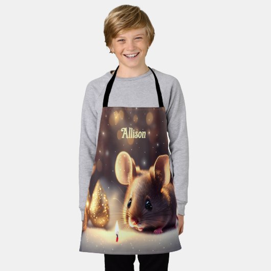 Schattigee muis viert Kerstmis - kinder Schort (Gedragen)