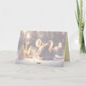 Schattigee muis viert Kerstmis - Vakantie Kaart (Achterkant)