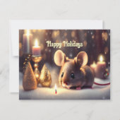 Schattigee muis viert Kerstmis - Vakantie Kaart (Voorkant)