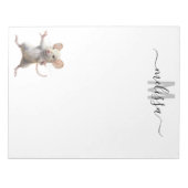 Schattigee Muis Waterverf Monogram Naam Notitieblo Notitieblok (Voorkant)