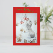 Schattigee Muisbessen Sneeuwscène Wildlife Kerstmi Kaart (Staand voorkant)