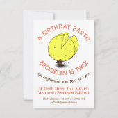 Schattigee Muiskaas Verjaardag cartoon Uitnodiging (Voorkant)