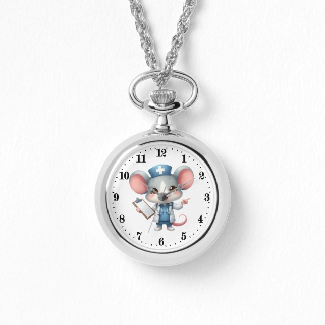 Schattigee muisliefhebbers Verpleegster Horloge (Voorkant)
