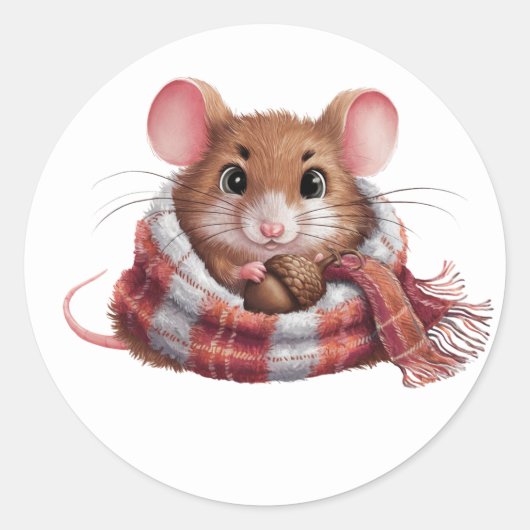 Schattigee muisStickers Ronde Sticker (Voorkant)