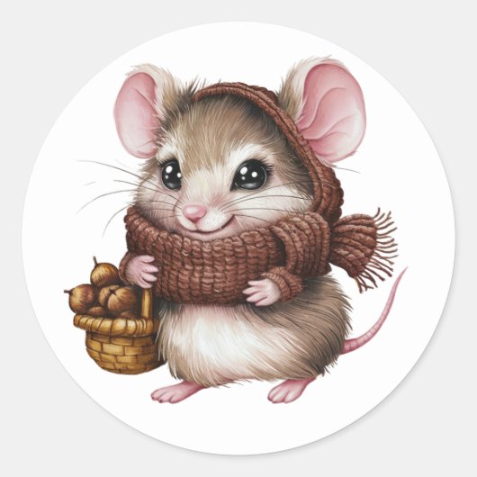 Schattigee muisStickers Ronde Sticker (Voorkant)