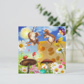 Schattigee Muizen en Kaas Fantasy Art Flat Kaart (Staand voorkant)