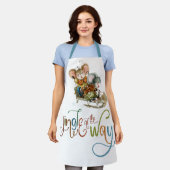 Schattigee muizen op sleigh jingle helemaal glitte schort (Gedragen)