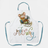 Schattigee muizen op sleigh jingle helemaal glitte schort (Voorkant)