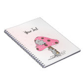 Schattigee Muizen Waterverf Roze Custom Notitieboek (Rechterzijde)