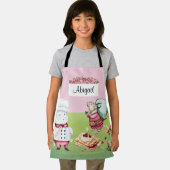 Schattigee Muizenkaas Roze Groene waterverf Bloeme Schort (Insitu)