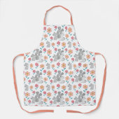 Schattigee muizenmoeder en baby's, bloemenpatroon schort (Voorkant)