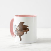 Schattigee muizenpianist gepersonaliseerd mok (Voorkant links)