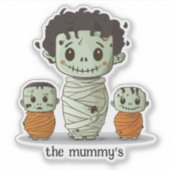 Schattigee mummie familie sticker (Voorkant)