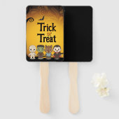 Schattigee mummie, Frankenstein, Dracula, weerwolf Handwaaier (Voorkant en achterkant)