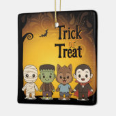 Schattigee mummie, Frankenstein, Dracula, weerwolf Keramisch Ornament (Links)