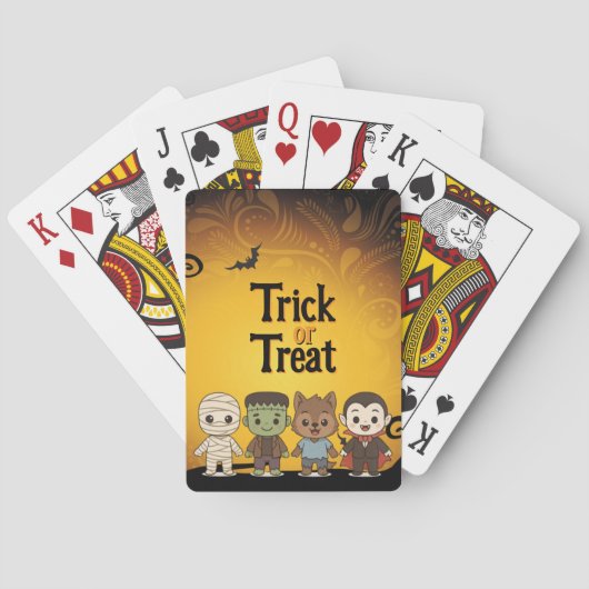 Schattigee mummie, Frankenstein, Dracula, weerwolf Pokerkaarten (Achterkant)