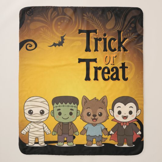Schattigee mummie, Frankenstein, Dracula, weerwolf Sherpa Deken (Voorkant)