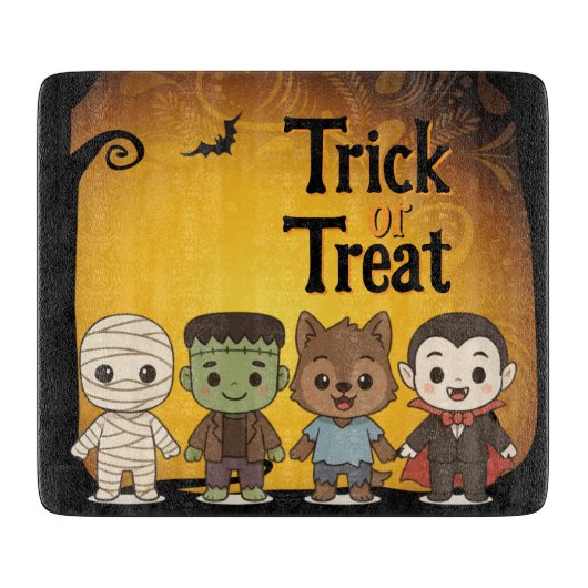 Schattigee mummie, Frankenstein, Dracula, weerwolf Snijplank (Voorkant)
