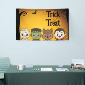 Schattigee mummie, Frankenstein, Dracula, weerwolf Spandoek (Beurs)