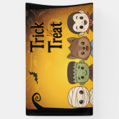 Schattigee mummie, Frankenstein, Dracula, weerwolf Spandoek (Verticaal)