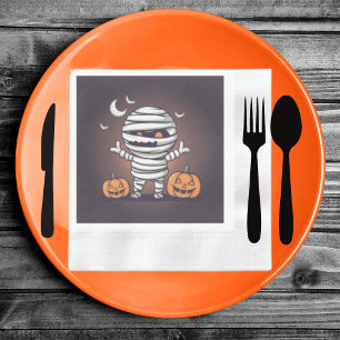Schattigee mummie illustratie Halloween papier ser Servet