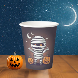 Schattigee mummie illustratie Halloween papieren b Papieren Bekers