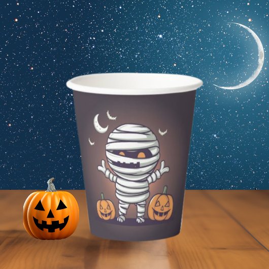 Schattigee mummie illustratie Halloween papieren b Papieren Bekers