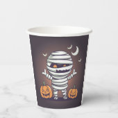 Schattigee mummie illustratie Halloween papieren b Papieren Bekers (Achterkant)