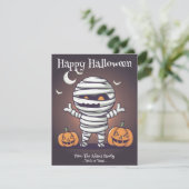 Schattigee mummie illustratie Halloween vakantie K Feestdagenkaart (Staand voorkant)