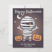 Schattigee mummie illustratie Halloween vakantie K Feestdagenkaart (Voorkant)