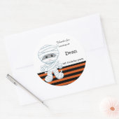 Schattigee mummie jongen ronde sticker (Envelop)