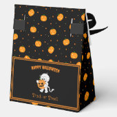 Schattigee mummie met Jack-o'-Lantern Patroon Hall Bedankdoosjes (Achterkant)