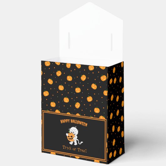 Schattigee mummie met Jack-o'-Lantern Patroon Hall Bedankdoosjes (Open)